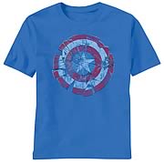 Captain America Glass Shield Blue T-Shirt